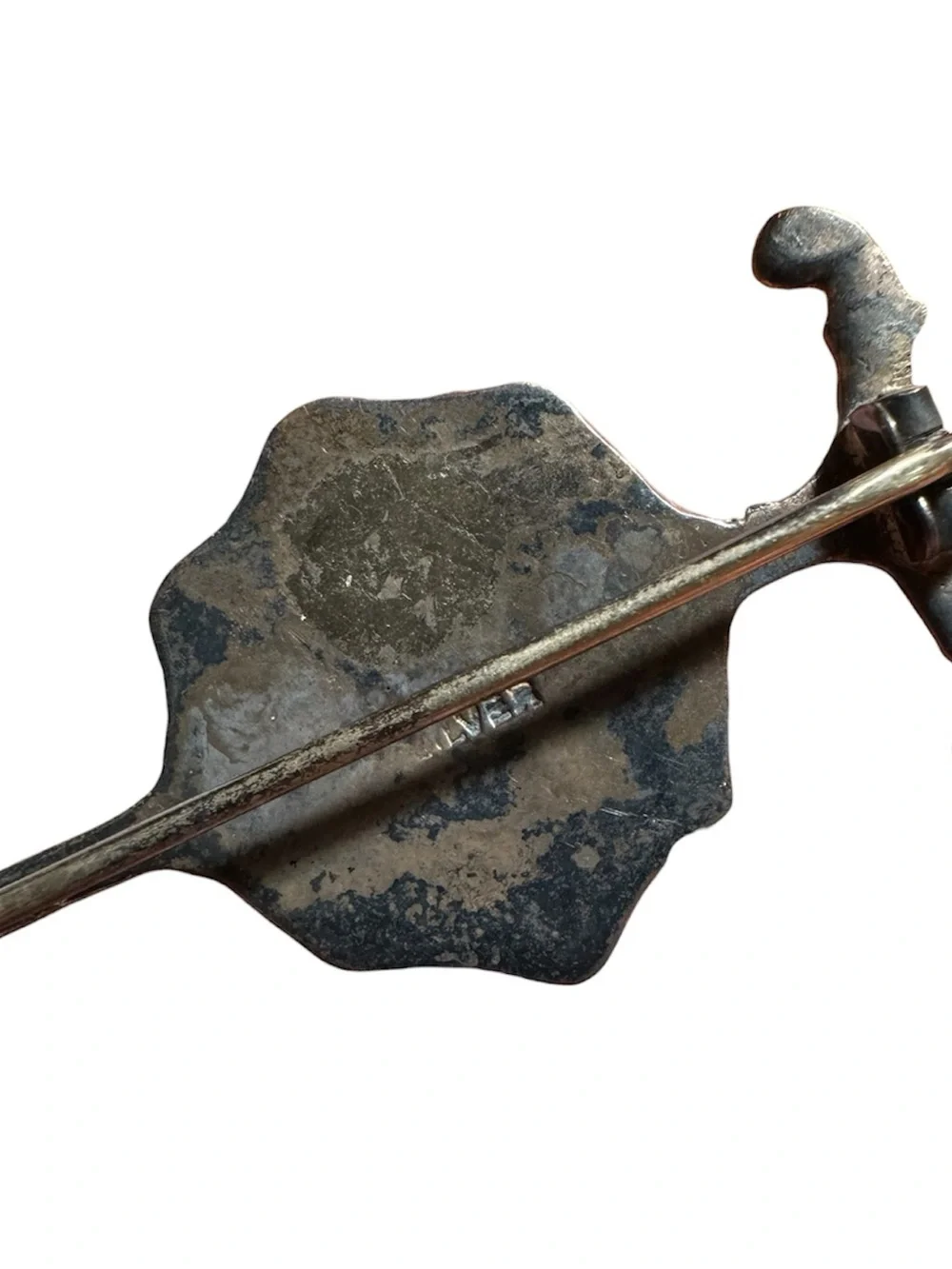 Vintage Decorative Sword Pendant in Aged Silver Tone